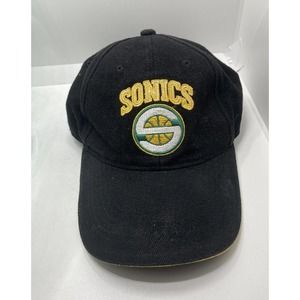Vintage Seattle Supersonics NBA Hat Fitted Cap Game Giveaway Dodge Ad On Back